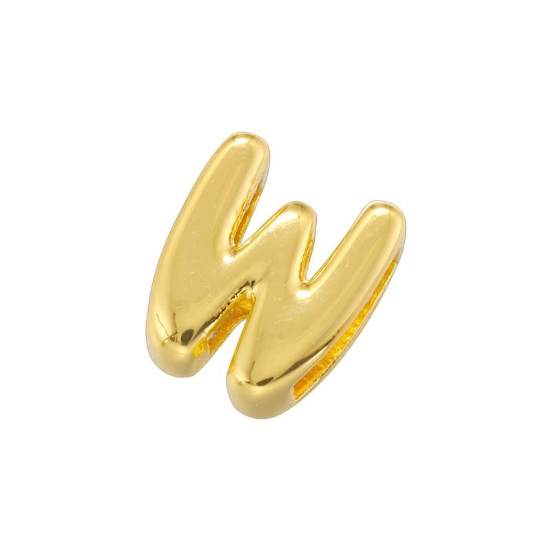 Gold Plated Brass Eco-Friendly Plating A-Z Initial Letter Beads, Cute DIY Jewelry Making Accessories Beads:VZ442