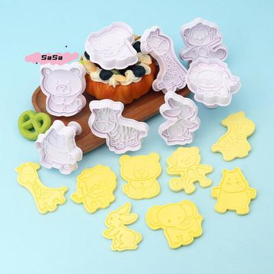 4Pcs/Set Animal Shaped Plastic Biscuit Cookie Cutter Mold DIY Kitchen Cake Decorating Tools Fondant Embosser Stamp Die Set