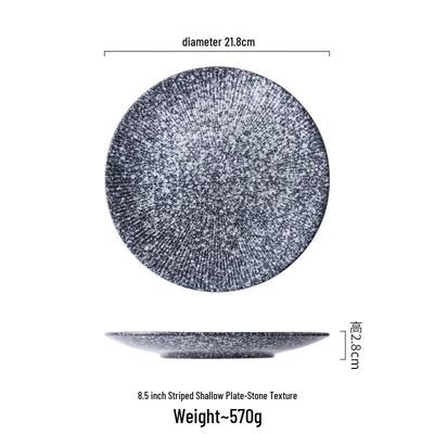 ZISIZ Japanese Style Ceramic Round Plate