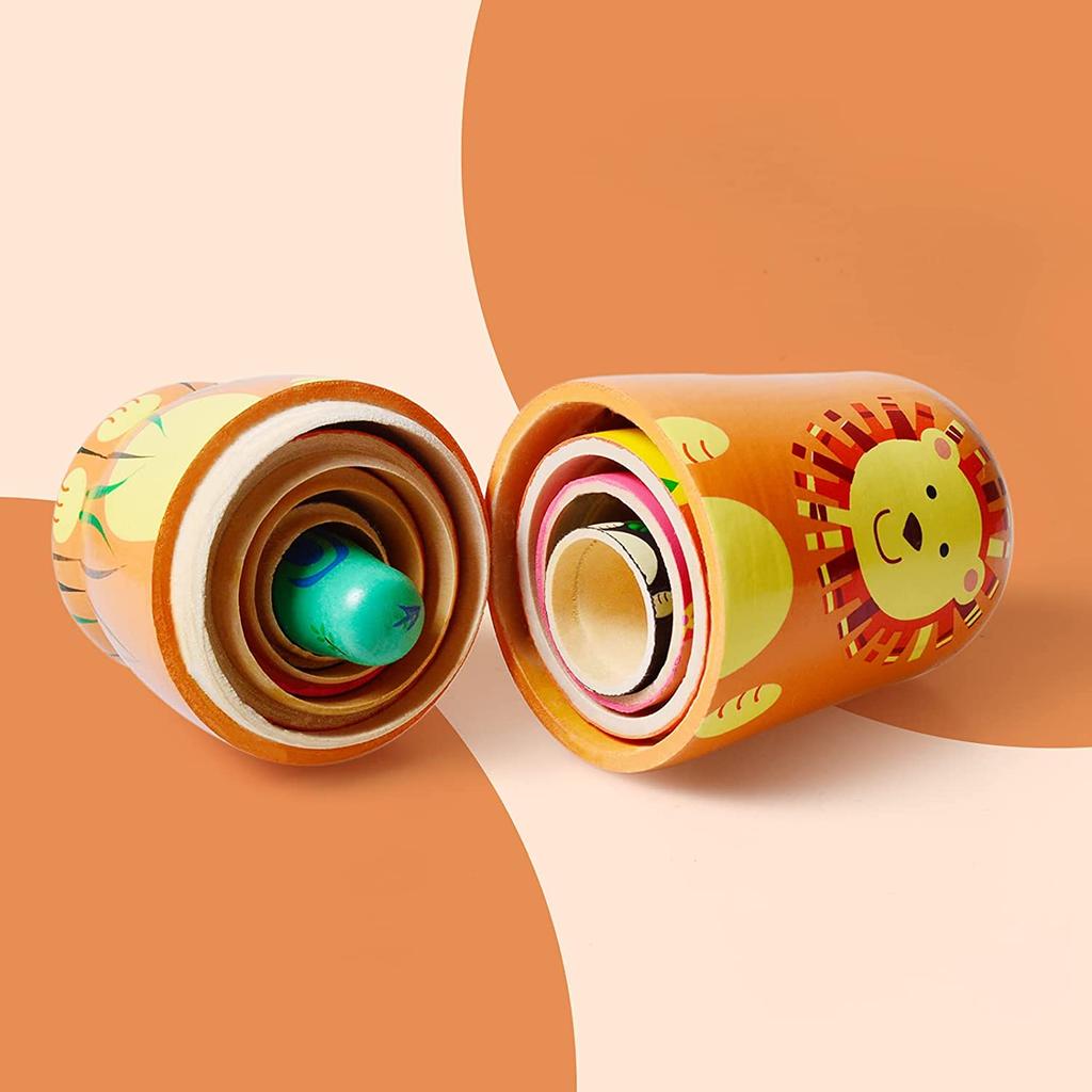 Set De 5 Muñecas Matrioska De Madera De Búho De 18 Cm – Babushka De Tilo Pintada A Mano, Símbolo De Maternidad Y Hogar, Decoración Y Juguete Tradicional