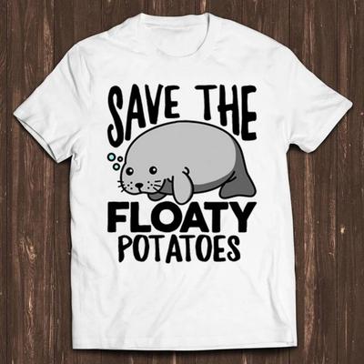 The Floaty Potatoes Manatee Funny Chubby Mermaids Meme Gift Tee Mens Kids T Shirt C791