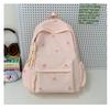 Schoolbag Girls School Bag Simple Versatile Backpack College Student Middle School Student Cute Embroidered Bow Lightweight Travel Backpack