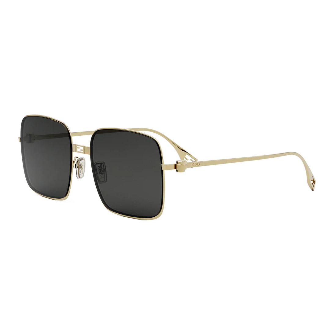 Fendi Square Sunglasses With Mirror Side Logo Unisex sunglasses Gold FE40123U5530A F,Gold