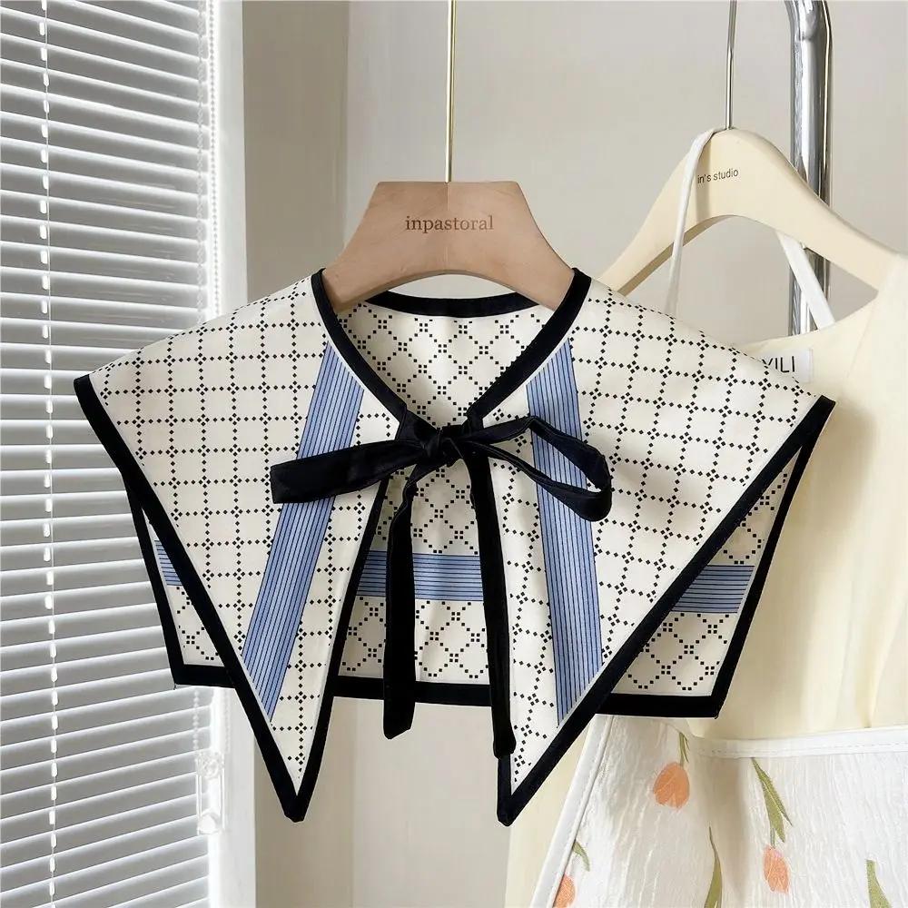 Fashion Detachable Shirt Fake Collar Floral Pattern Half Shirt Shawl Vintage False Collar for Women