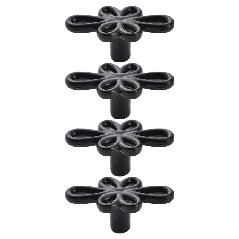  Traditional Four Hardware Knob Solid Metal Mixture Dull Black Finish For Furniture Improve