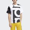 adidas Originals Großes Adi T-Shirt Lockerer Schnitt Kräftiger Grafikdruck Baumwolle Kurzarm-T-Shirt Herren Schwarz Weiß DY6653