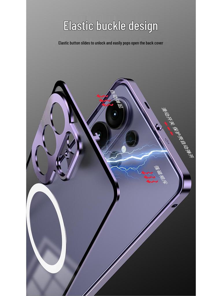 Samsung S26 Ultra Magnetic Buckle Phone Case, S25 Plus Metal Lens, S24 Drop Protection
