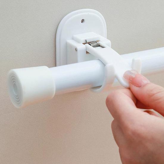 Gardinstangkrok To installasjonsmåter Selvklebende No-punching Anti-skli med skruehull Lastbærende Soverom Stue Gardinstang Holderstang