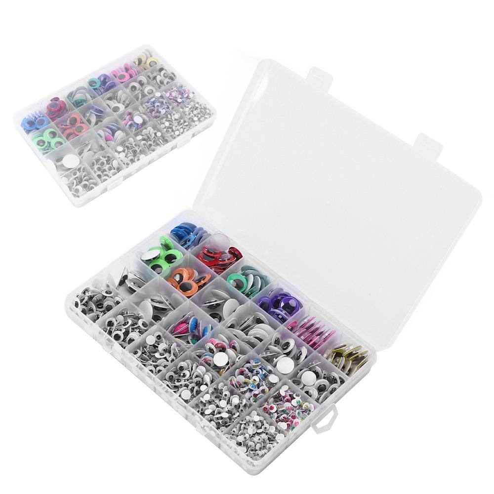 1700pcs Self Adhesive Self Adhesive Eyes Different Sizes Craft Eyes Wiggle Eyes  Doll Decoration