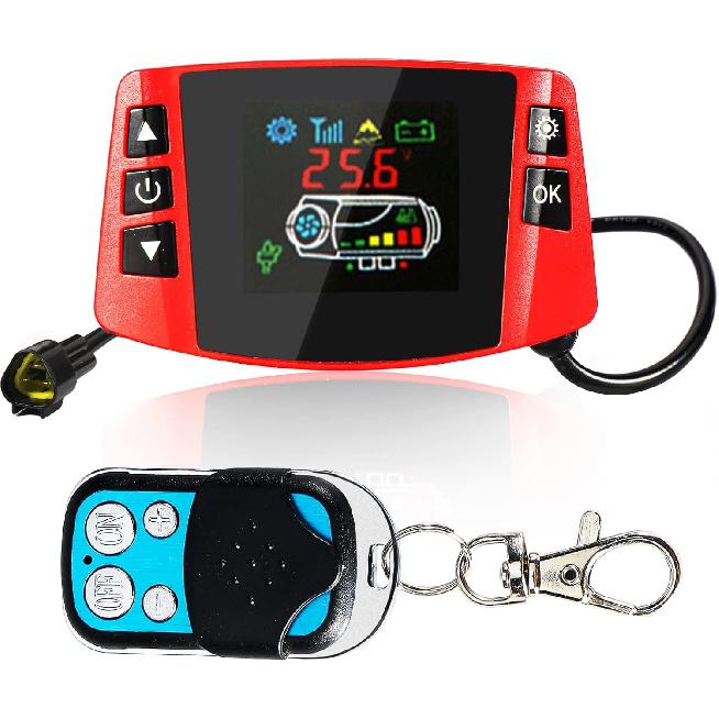 Diesel Heater Controller, LCD Monitor with Remote Control for 12V/24V 2KW, 3KW, 5KW, 8KW Parking Heater