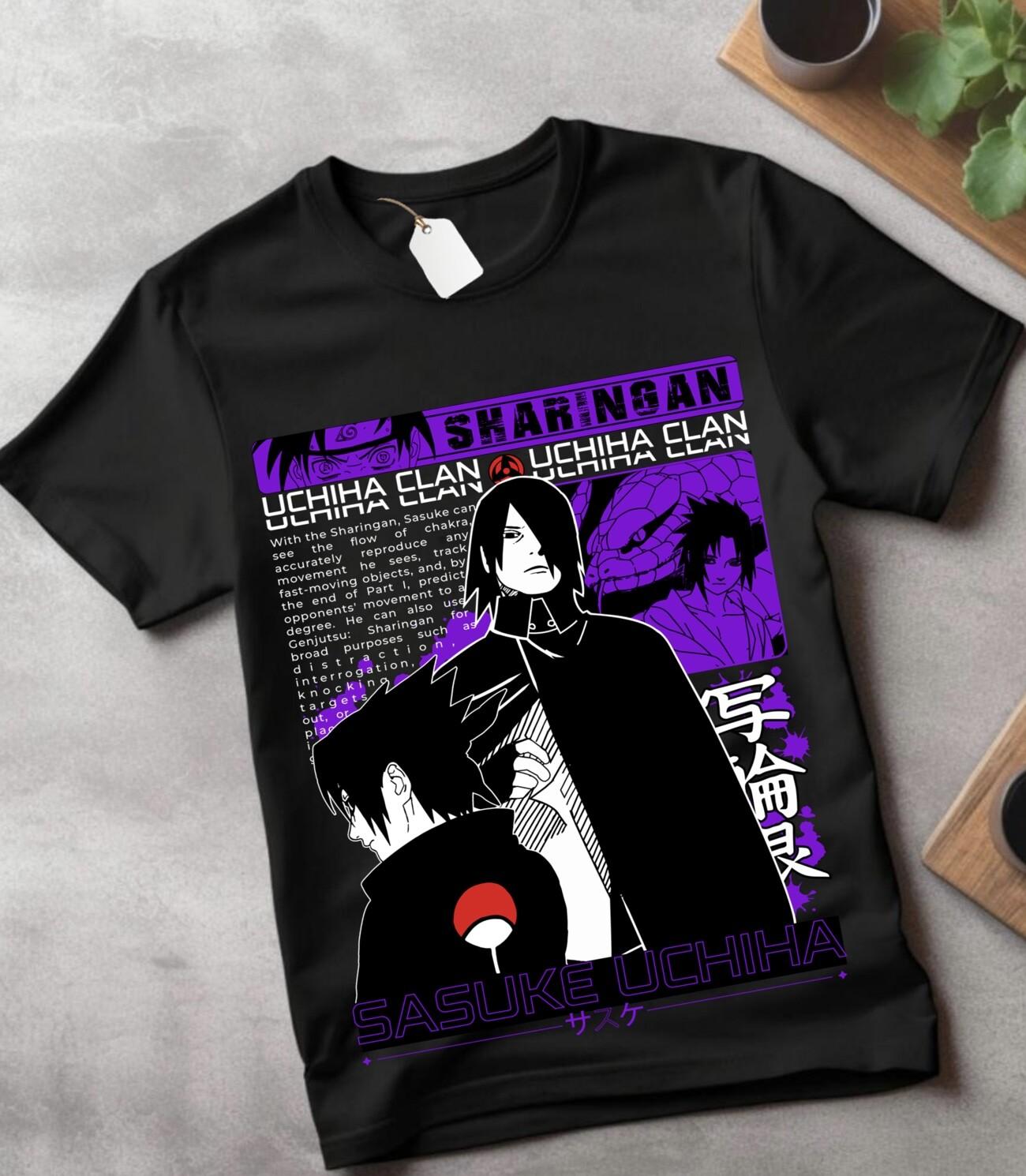 Sasuke Uchiha T-Shirt Mens Womens Tees Top Naruto Jiraya Hinata Itachi Anime Horror Shirt gift 4XL