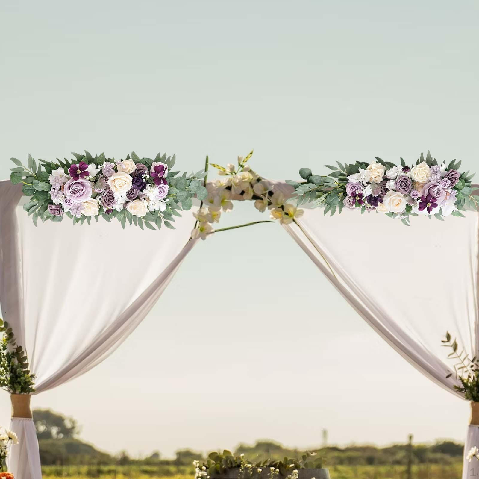 

Hanging Artificial Floral Swag Rose Rattan Garland Wedding Arch Flowers for Garden Violet
