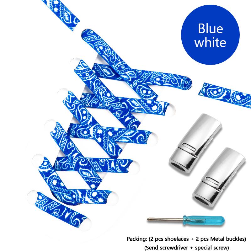 Magnetic Shoe Laces No Tie Sneakers Children Elastic Shoelaces Without Ties Flat Shoe Lace for Women Cashew Flower Shoestrings