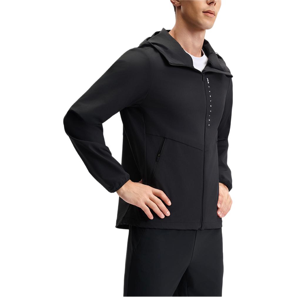 FILA Fitness Casual Fashion Simple Hooded Jacket Men Jackets Deep-Black A11M521706F-BK