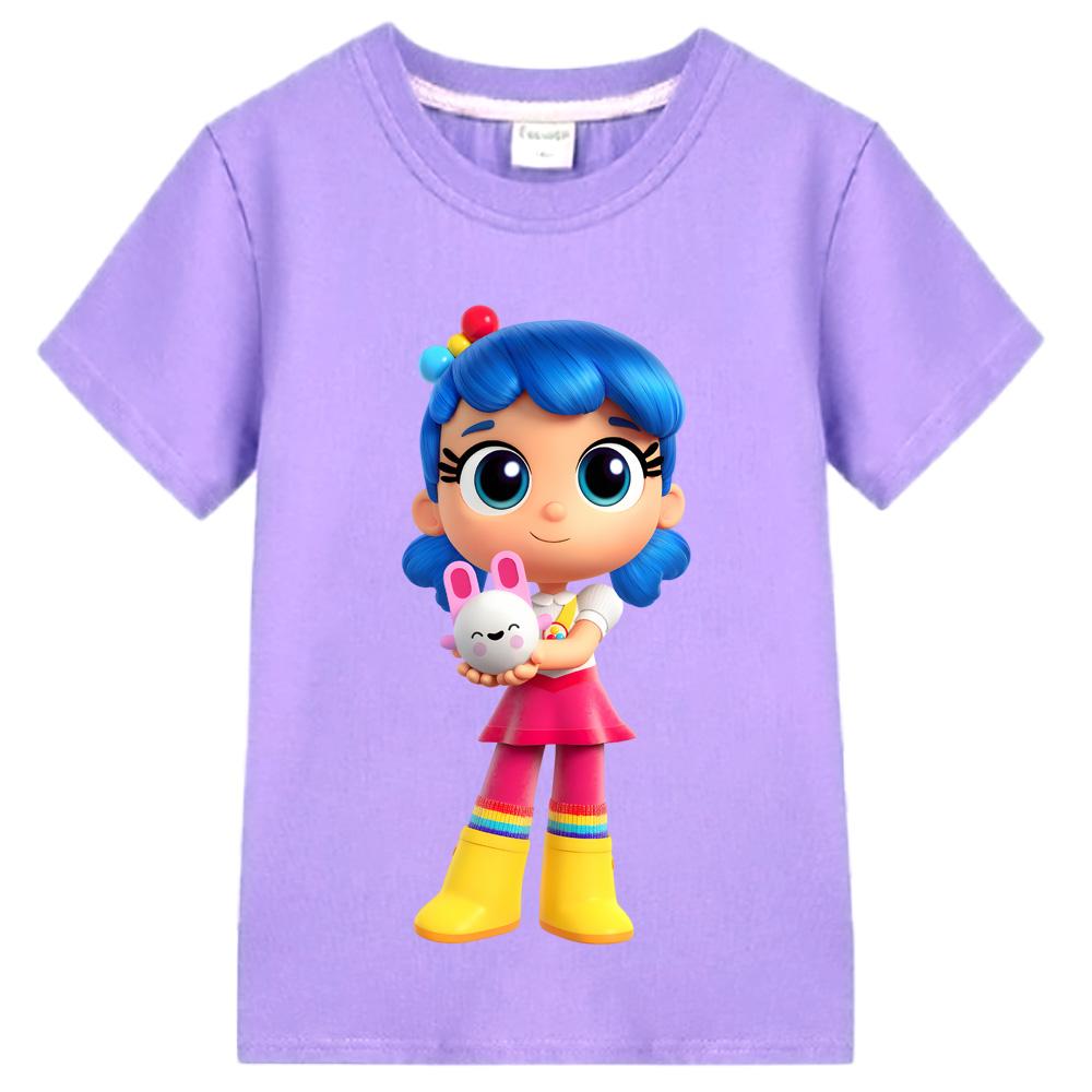 Boys Girls Kids Clothing True and The Rainbow Kingdom Tops Short Sleeves Sports Fashion Streetwear Comic Crew Neck Tees