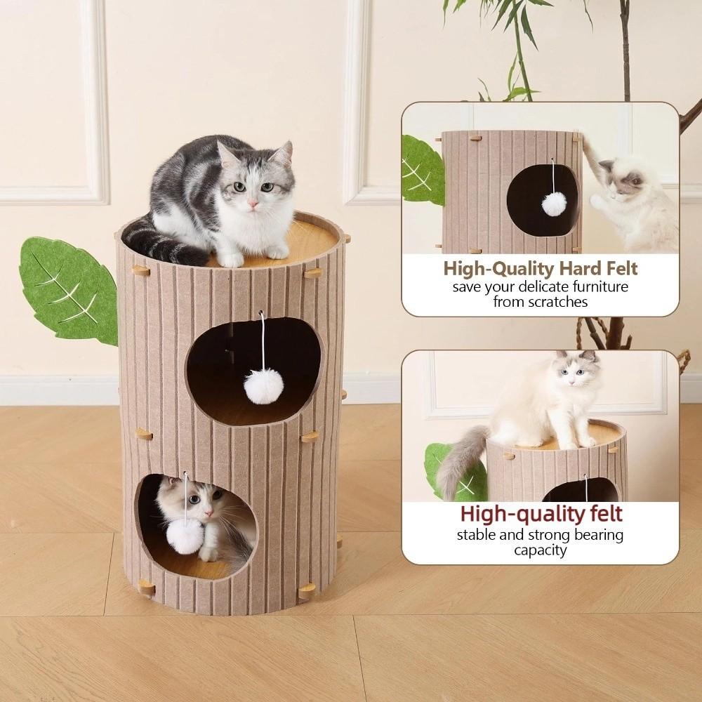 Tree Hole Cave Cat Bed Multi-layer Cats Tunnel Condo Cat Castle House  Scratching/sleeping/playing