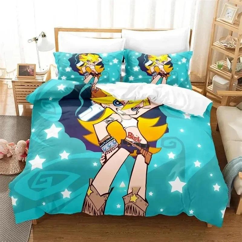 3D Printed Anime Panty Stocking Garterbelt Bedding Set Anime Double Twin Full Queen King Adult Kids Bedclothes Quilt Cover