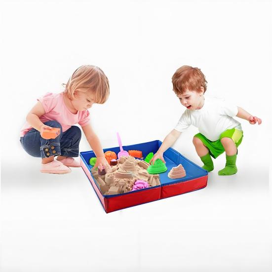 Piscină de nisip pătrată pliabilă din PVC, cu nisip, pentru copii, animale de companie, jucărie de plajă portabilă, cadă de baie pentru animale de companie, bază întărită, kit de joacă cu nisip reutilizabil