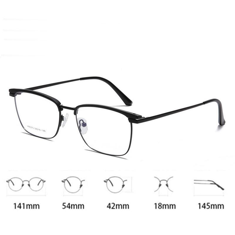 Luxury Business Myopia Glasses for Men Half Frame  Anti Blue Light Computer Glasses Oversized Eyewear Diopters -1.0 To -4.0