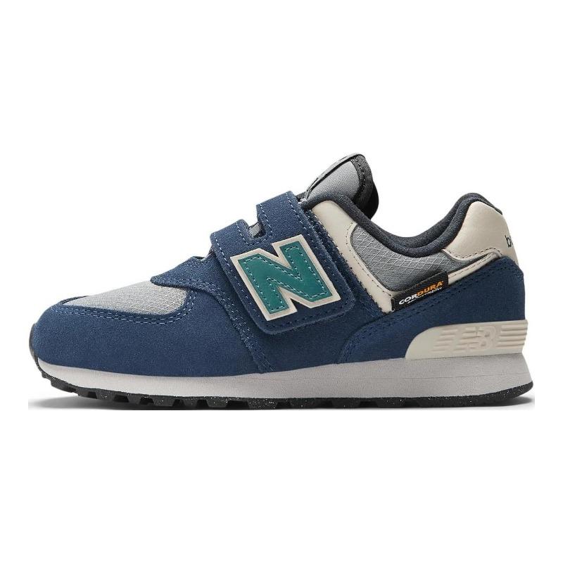 New Balance 574 Kids Soft Leather Low Casual Shoes Blue For Little & Big Kids PV574SOA 32.5
