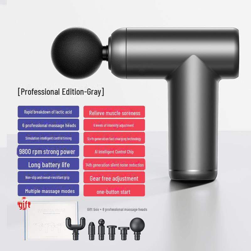 

Портативный многофункциональный массажер для расслабления мышц V5, 6-speed, 6-head серый