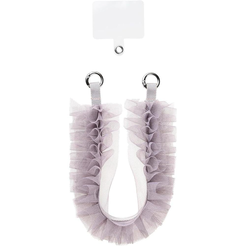 Sunkrest Tulle Ruffle Hand Strap Gray iSB-HS12