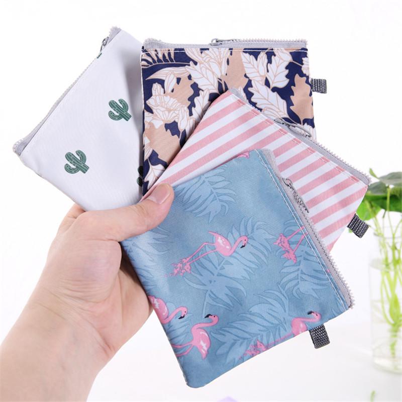 Sanitary Napkin Bag Cute Cotton Fabric Coin Money Storage Bags Women Small Cosmetic Lipstick Make Up Credit Card Organizer Case