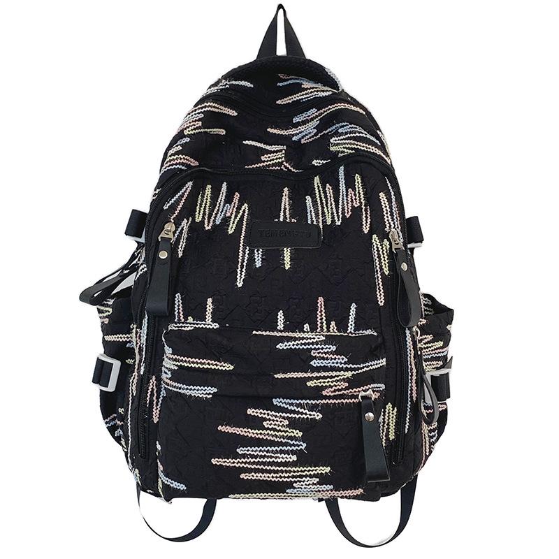 

Korean version Harajuku schoolbag male tide high school student junior high school girl backpack large capacity travel light backpack Single pack чорний