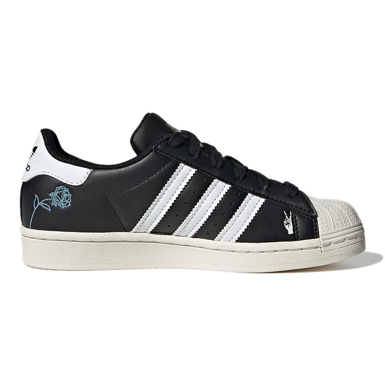 adidas Originals Superstar Abrasion Resistant Abrasion Resistant Low Top Kids' Skateboarding Shoes Black White Blue FX5880
