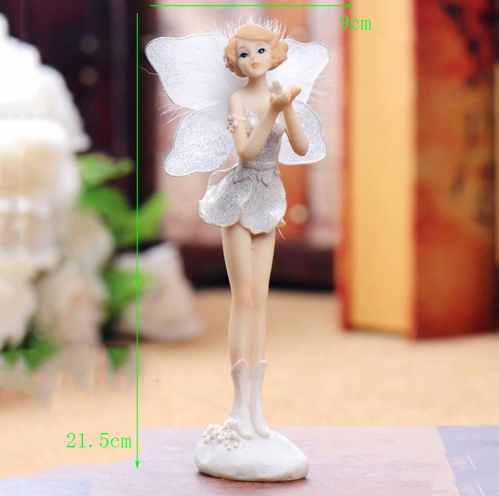 European Cute Elf Girls Resin Angel Figurines Office Desk Fairy Statue KTV Bar Ornaments Decor Home Furnishing Decoration Crafts