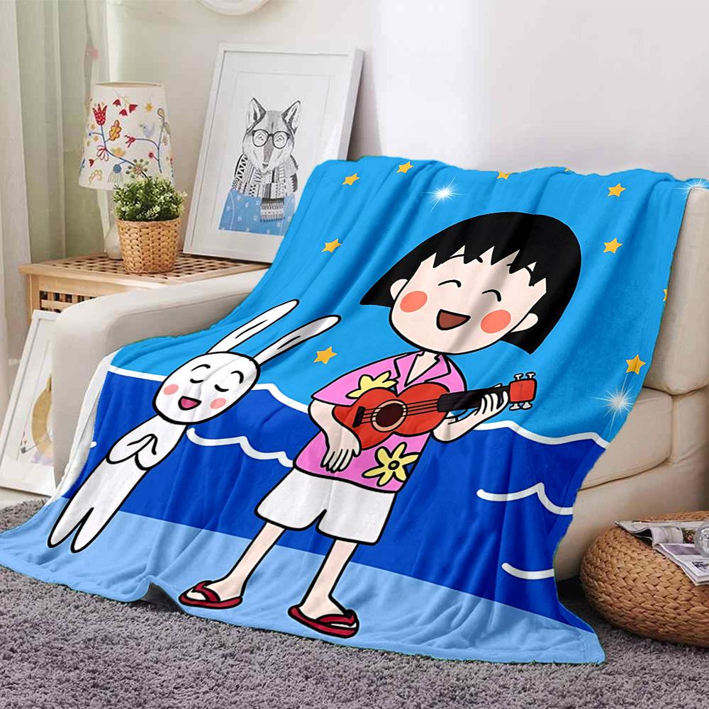1pc Chibi Characters Collection Flannel Blanket,Ultra Soft Warm Plush Throw for Home Bedroom Bed Sofa Cover Camping Picnic Gift Y7245