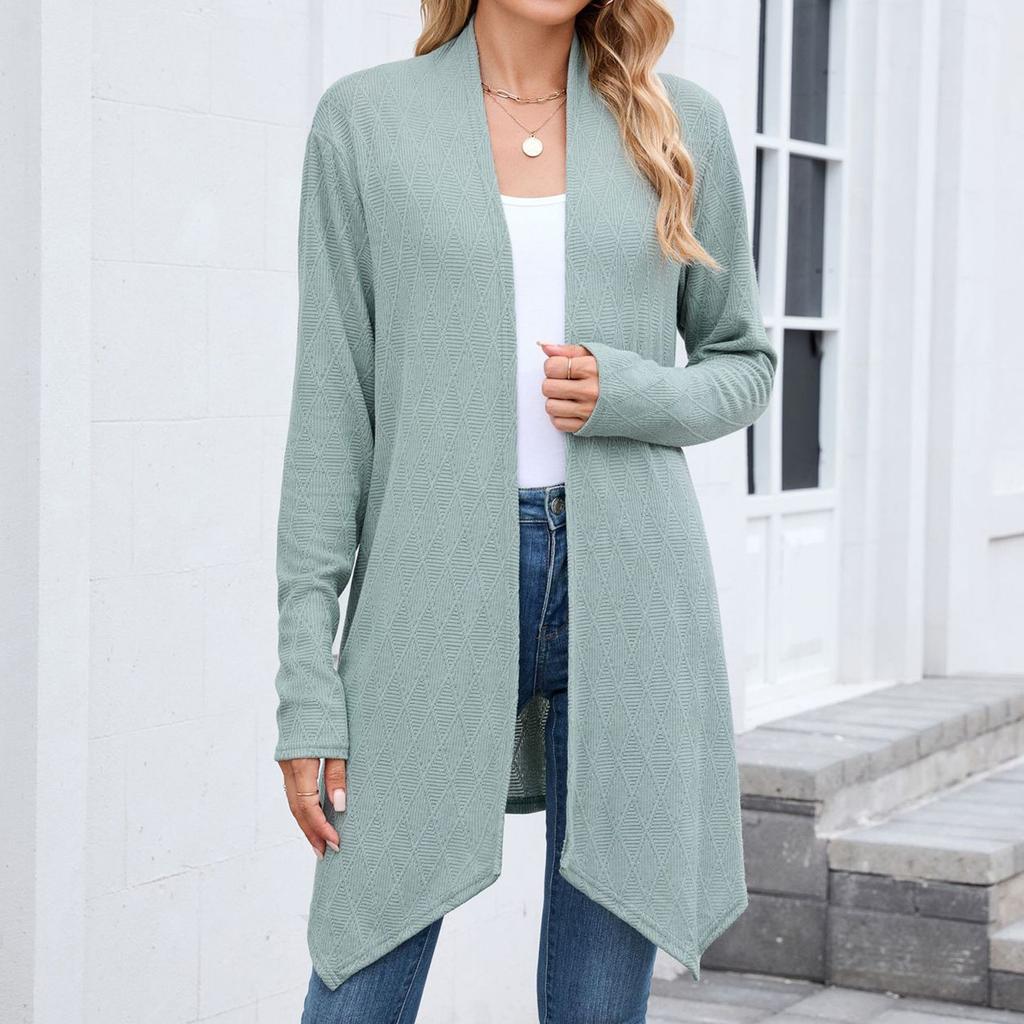 Women's Ladies' Casual Fashion Long-sleeved Knitted Cardigan Long Coat