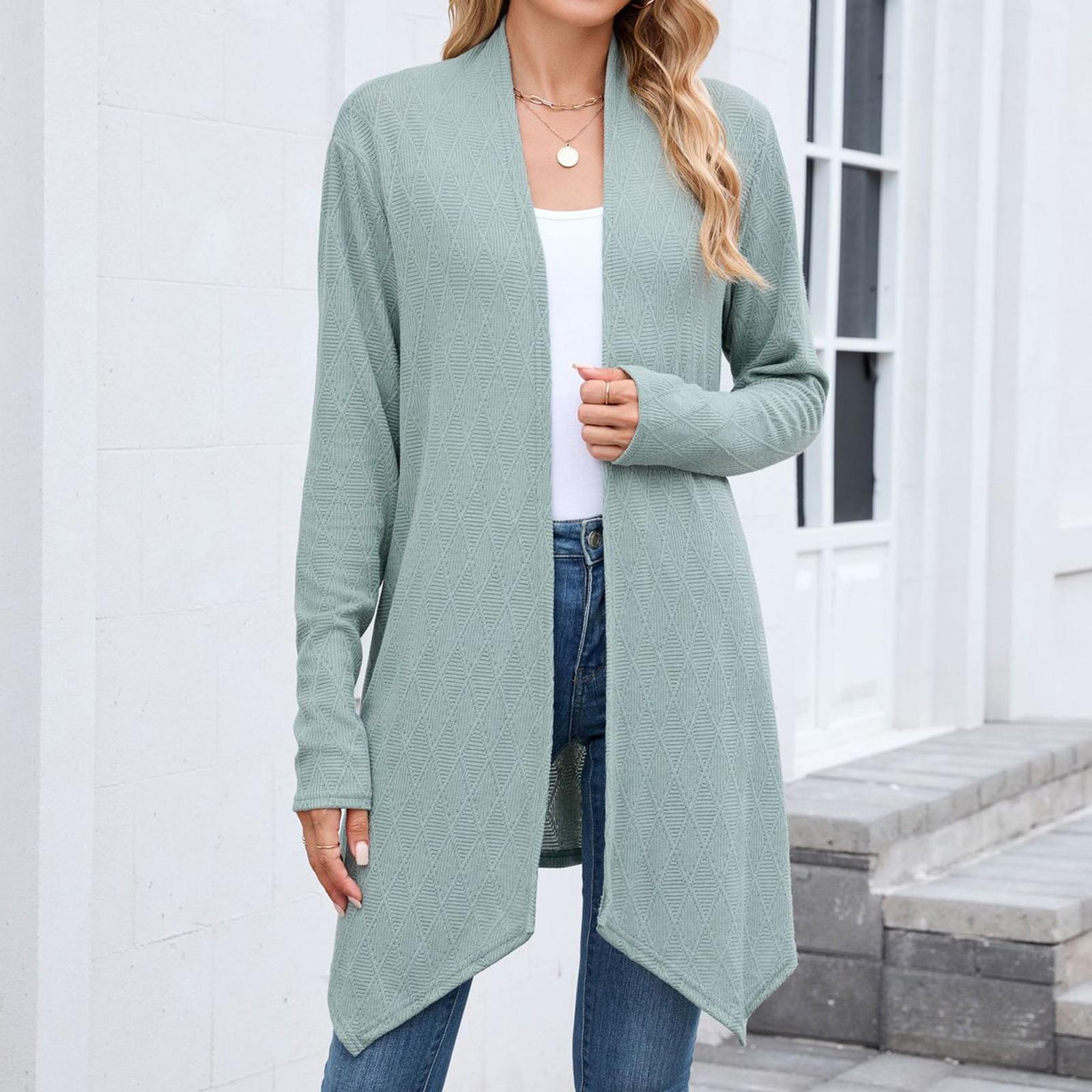 

Женский повседневный модный вязаный кардиган с длинным рукавом, длинное пальто XXL белый