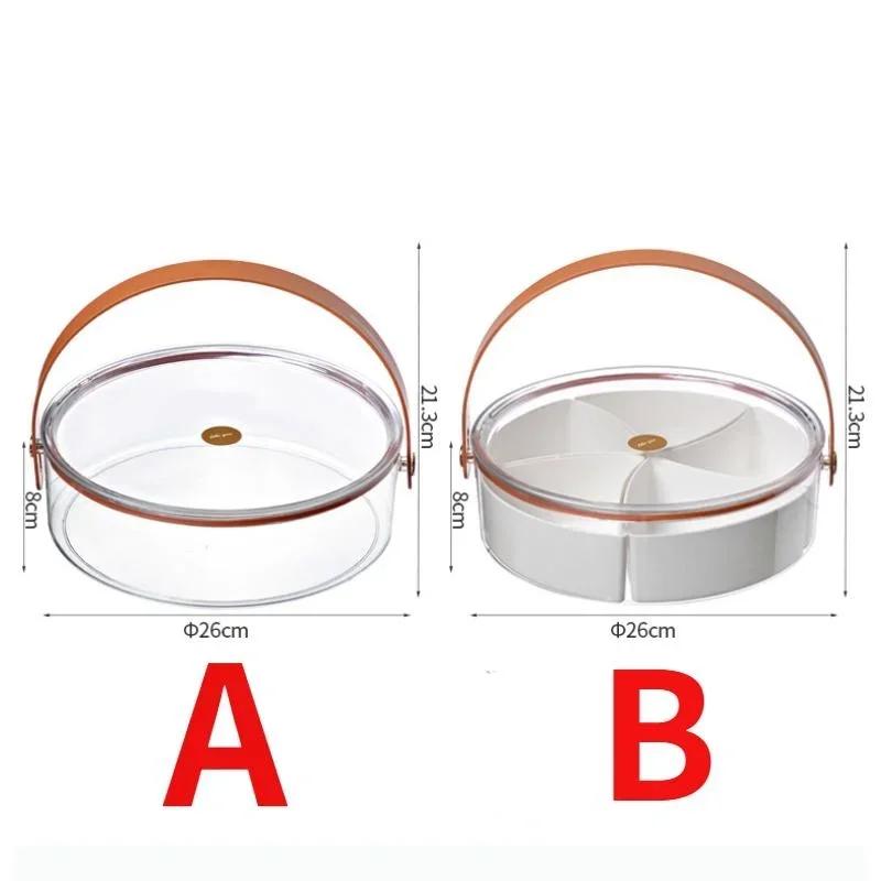 Transparent Portable Simple Dried Fruit Box with Lid Compartmentalized Sealed Snack Candy Box