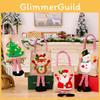 Adorable Christmas Decorative Striped Fabric Hanging Leg Tote Bag For Santa Claus