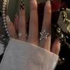 Anello regolabile a forma di stella con zircone dolce per donna - Trendy, Lusso leggero, Stile freddo