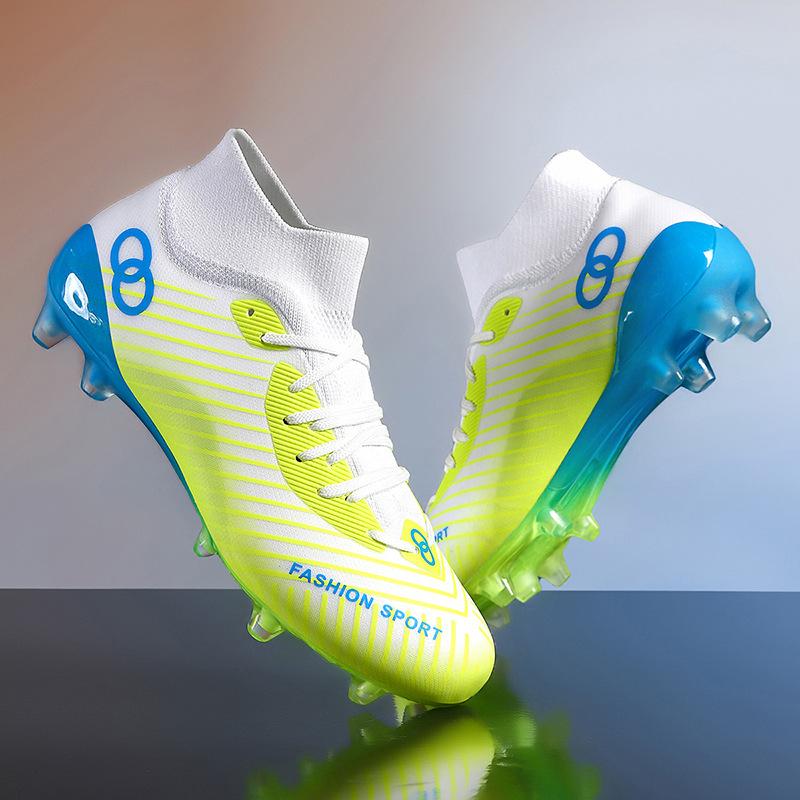 2025 Seamless Fly-woven Football Shoes, Men's and Women's High-top Middle School Students' Training Shoes, Competition Long Nail Broken Nail Shoes