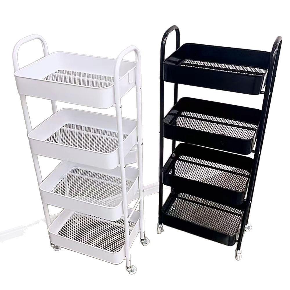 Compact Multi-layer Trolley Storage Rack for Kitchen, Bedroom, and Bathroom