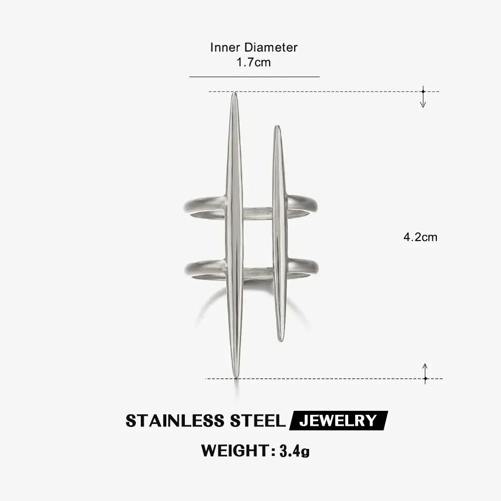 Stainless Steel Peace Dove Open Rings for Women Adjustable Punk Style High-End Retro Style Non Fading Zircon 2025 Accessory