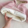 Children's 2025 Winter Hooded Fur Sweater: Cute Girls' Korean Style Thick Pullover with Patch Applique.