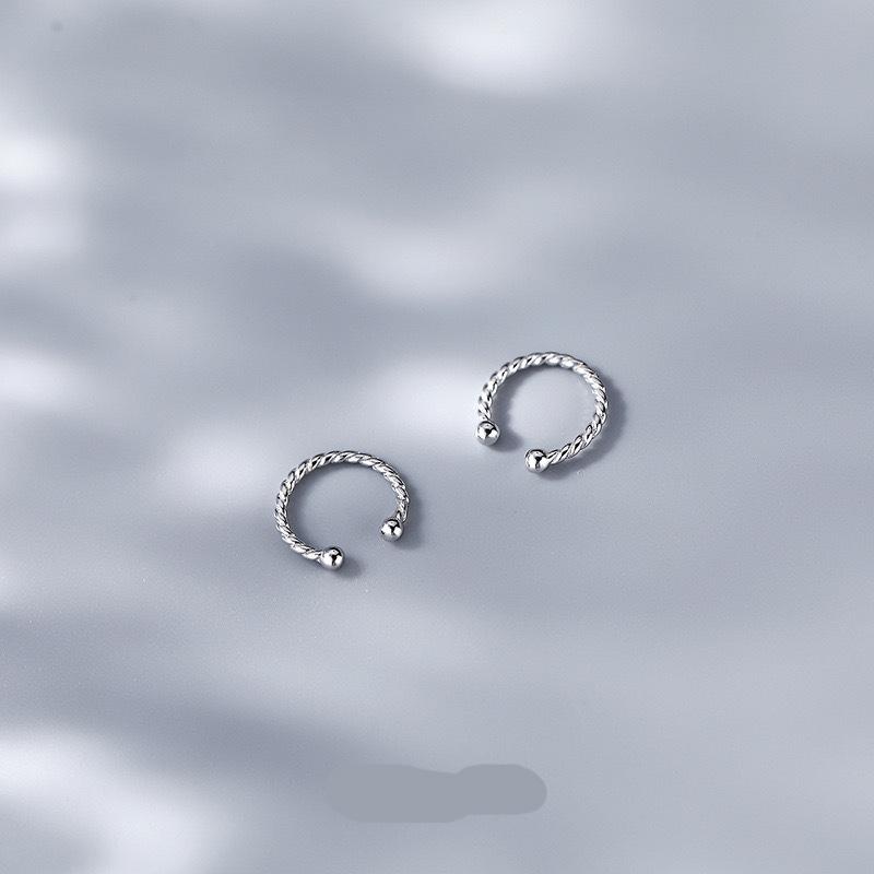 Korean Version of Hip-hop Trend Ear Bone Clip Women's Ear Buckle Twist Personality No Ear Piercing Ear Clip Temperament Stud Earrings Jewelry