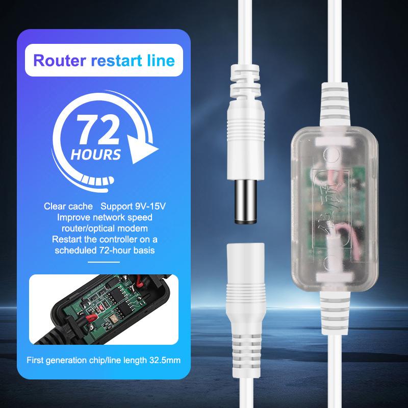 Automatyczny Kabel Zasilający do Restartu Routera Modemu 24 72 Godziny Cykl Automatyczny Szybki Restart Dla Domowego Biura Stabilne Działanie Sieci
