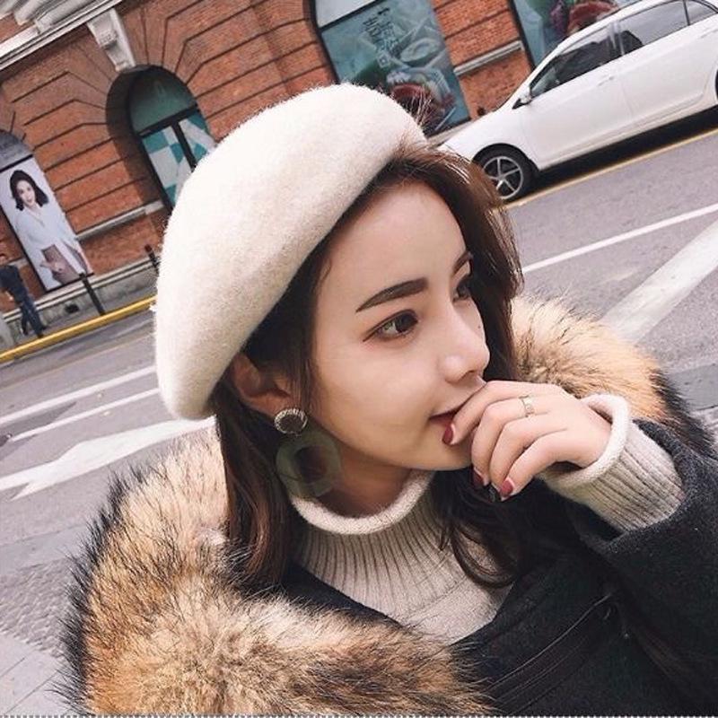 Thickened 3D Wool Retro Beret - Autumn/Winter Style for a Slimmer Face