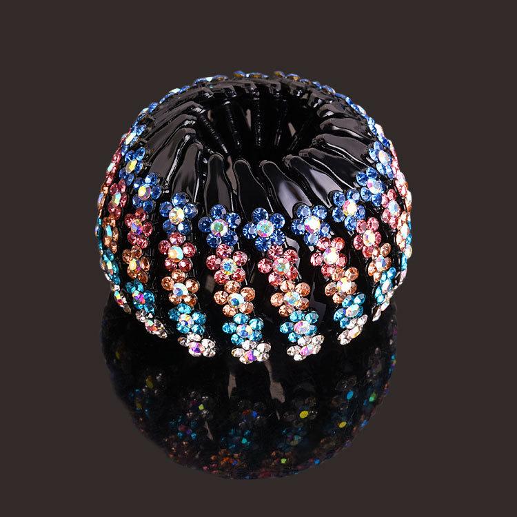 "Elegant Rhinestone Hair Clip & Ponytail Holder - Bird's Nest Design"
