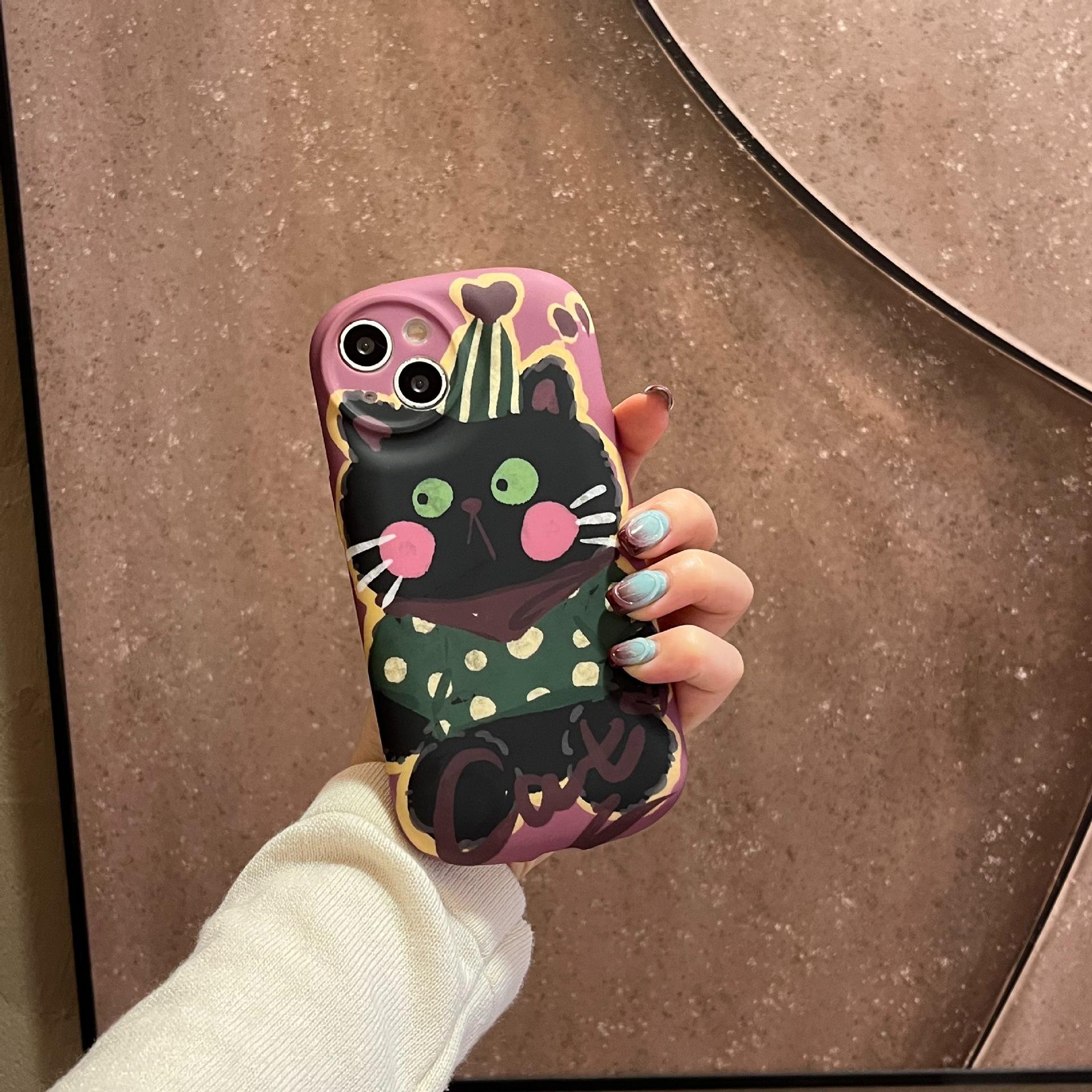 

Cartoon Kitten Soft Case for iPhone 12/13/14 Pro Max, Apple 15/16 - Women s Cover 12