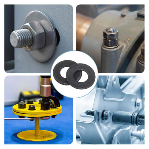 uxcell 100pcs M2 Stainless Steel Flat Washers, 2.2mm ID x 5mm OD x 0.3mm Thick, Black Zinc Plated Metal Washers for Screws and Bolts