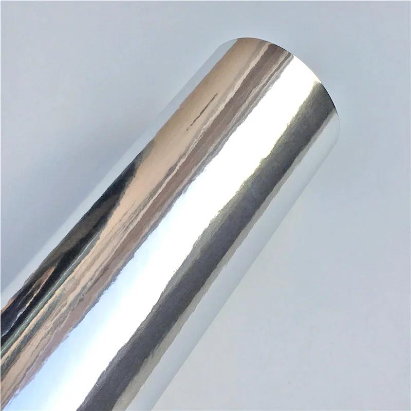 

Flexible Gloss Mirror Chrome Silver Vinyl Wrap Film Foil Sticker Bubble Free Car Decal Computer Cover Phone Skin 152X10 CM срібний