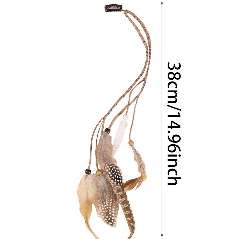 Bohemian Feather Hairband Women'S Festive Masquerade Carnival Hippies Costume Indian Prom Gypsy Long Tassel Hair Accessories