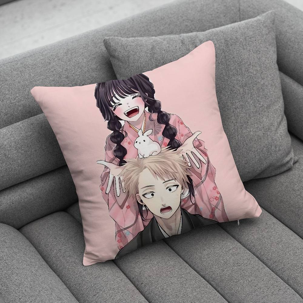Kaoru HHana Comics Wa Rin To Saku Pillow Case For Home Bedroom Car Office Decoration Living Room Sofa Cushion Cover Suitable