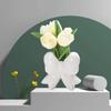 Bowknot Ceramic Vase Handmade Pottery Plant Flower Pot Floral Arrangement Display Crafts Office Decoration Home Accessories